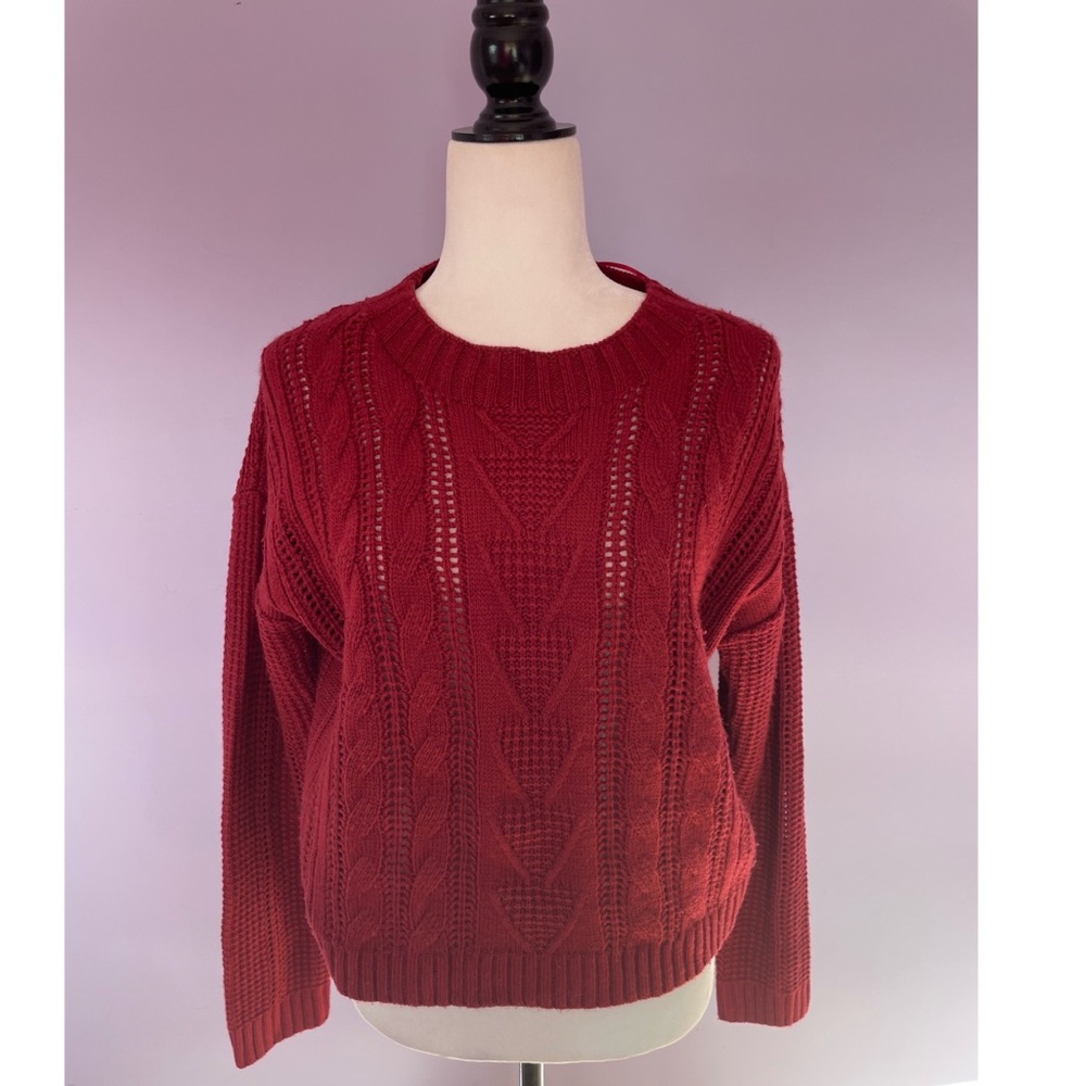 BLUGIRL maroon cable knit sweater
